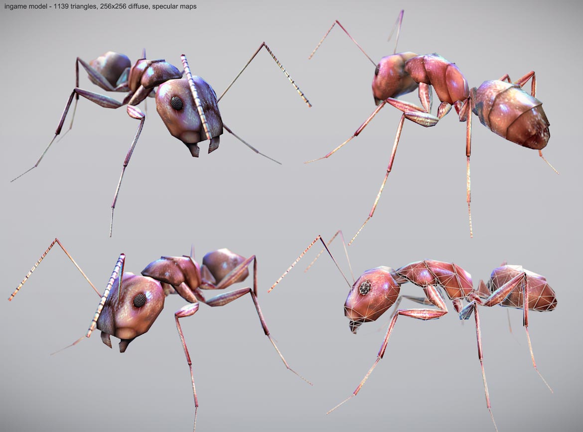 low poly ant