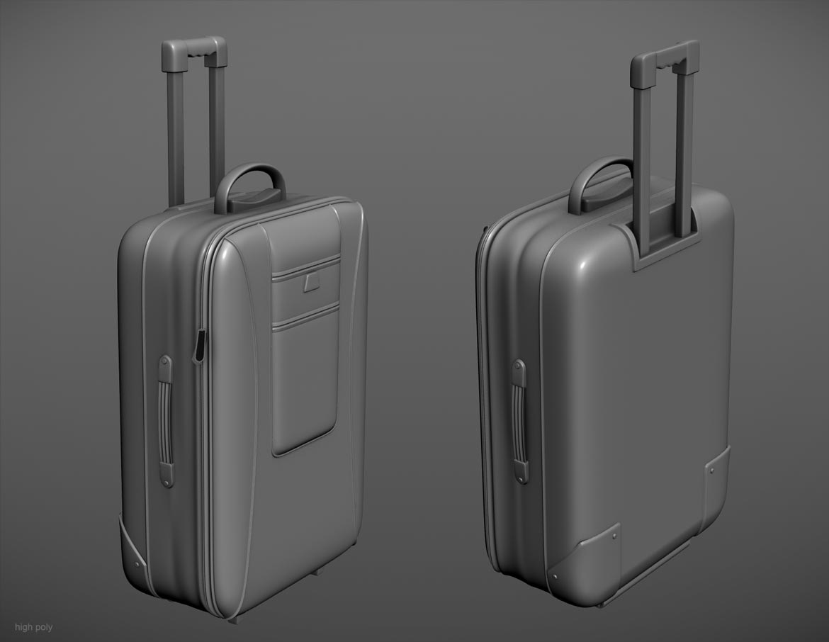 Luggage high-poly model