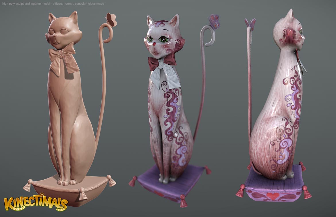 Kinectimals - low poly cats