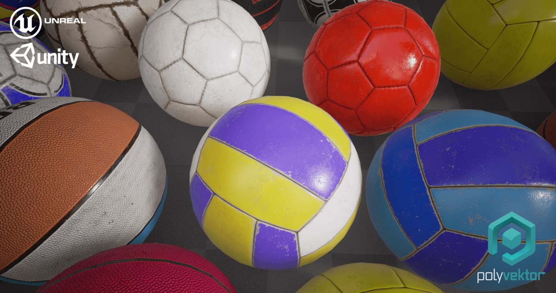 PBR Sport Balls Pack Unreal Unity